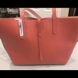Leigh Collection Coral Bag flip over strap closure versatile Faux Leathe…